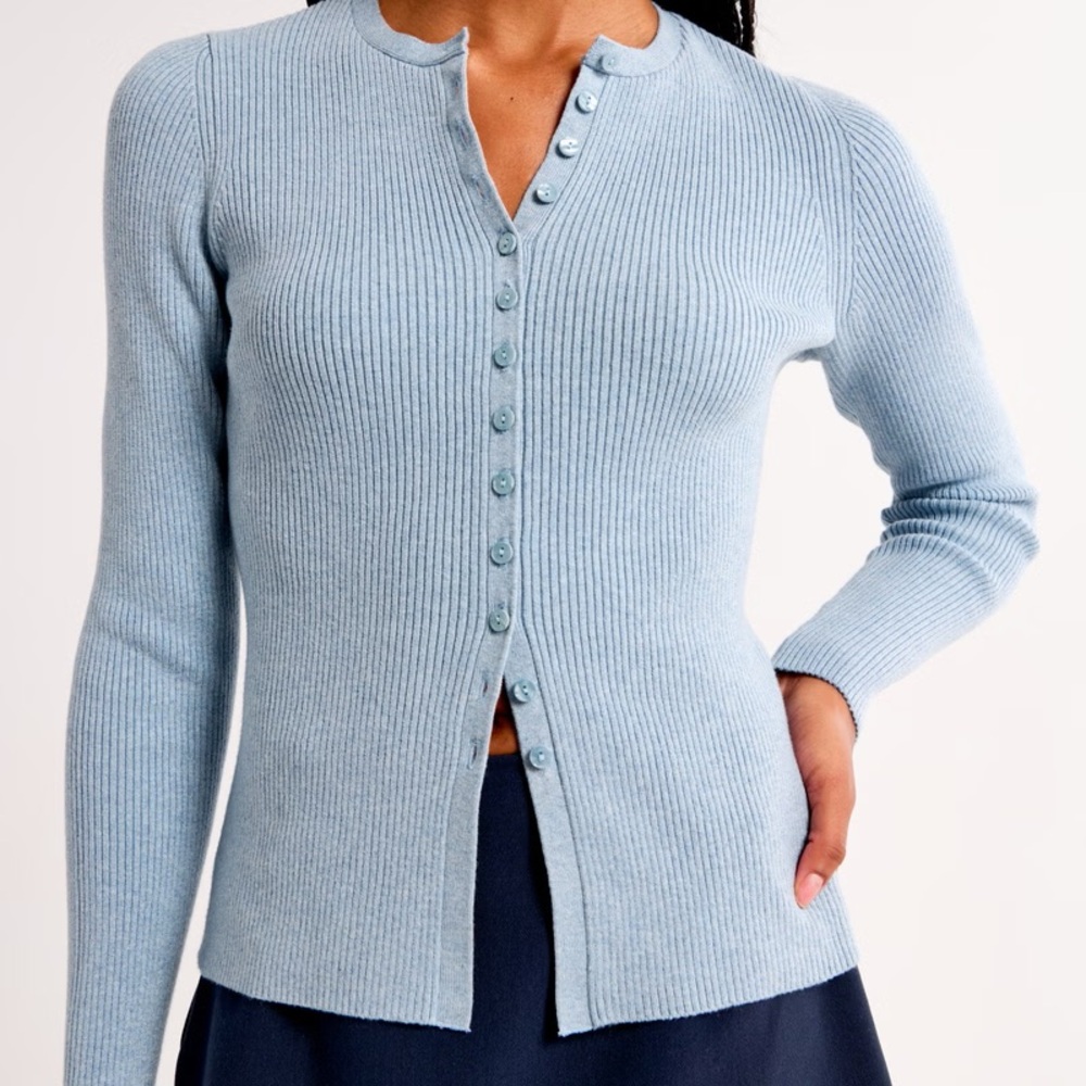Abercrombie and fitch Slim ribbed cardigan sweater top